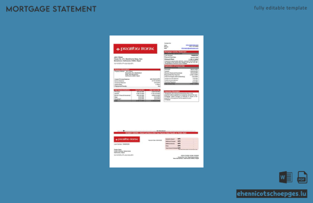 Nepal Prabhu Bank Hypothekenabrechnung – Beispiel-Word- und PDF-Vorschau
